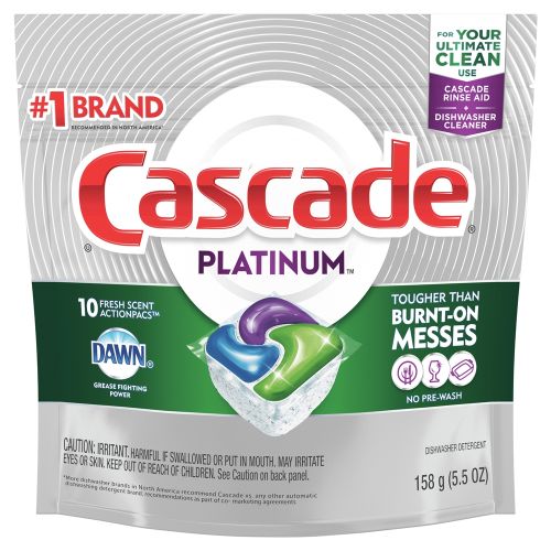 Cascade Platinum ActionPacs Dishwasher Detergent, Fresh Scent, 10ct